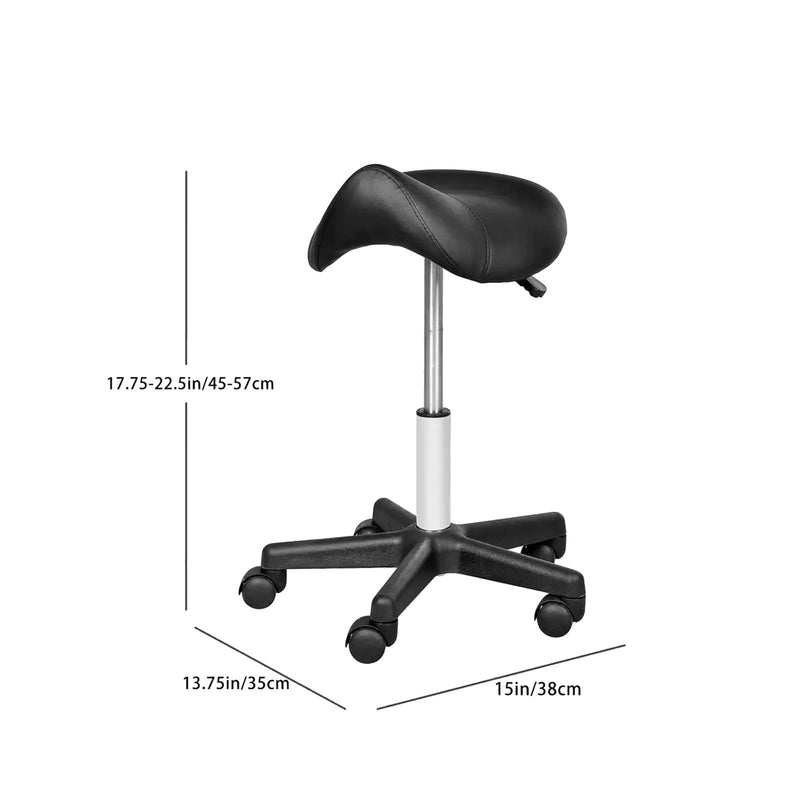 Black Swivel Saddle Stool for Salons Spa - al basel cosmetics