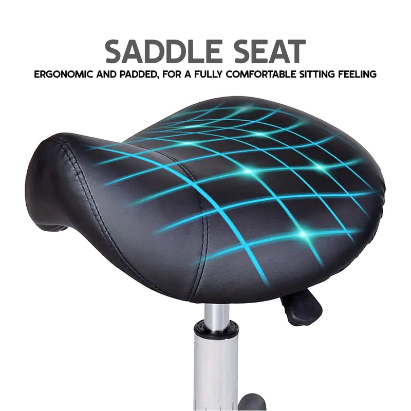 Black Swivel Saddle Stool for Salons Spa - al basel cosmetics