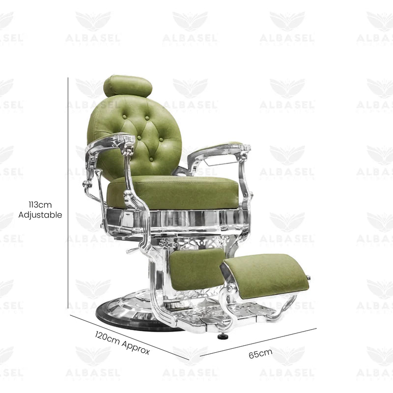 Green Silver Salon Professional Barber Gents Cutting Chair