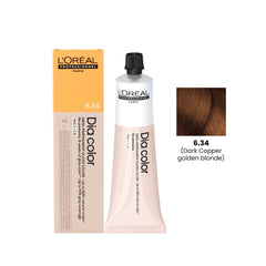 Hair Color Dia Color 60ml 6.34 Dark Copper Golden Blonde Loreal Professional - L’Oreal hair color-loreal uae- loreal professional- Al basel Cosmetics