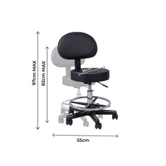 Black Swivel Stool With Backrest & Footrest - al basel cosmetics