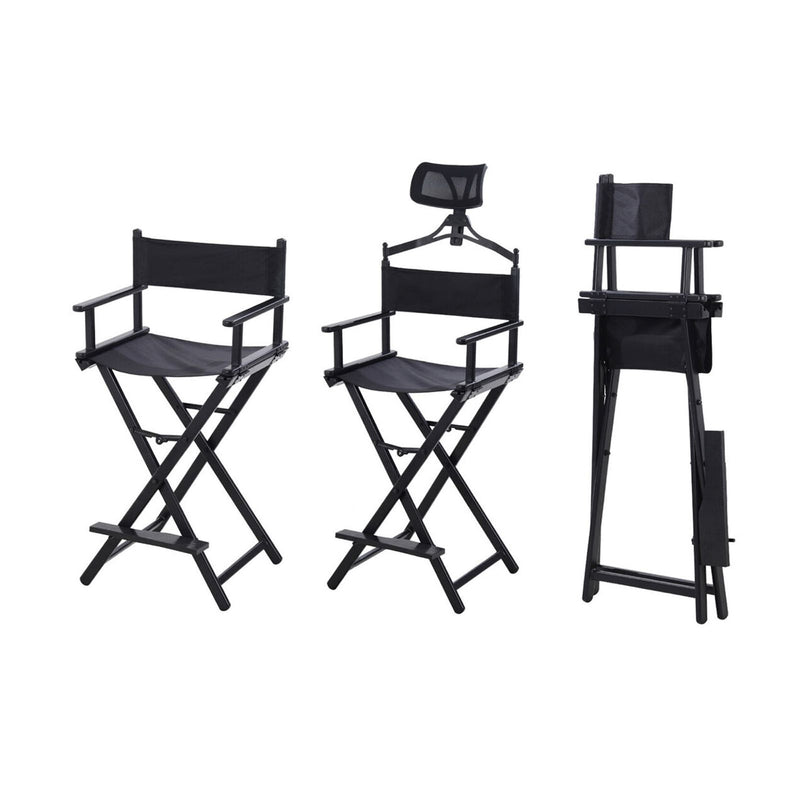 Beauticians and Stylists Foldable Makeup Chair Black MYT - makeup chair- al basel cosmetics