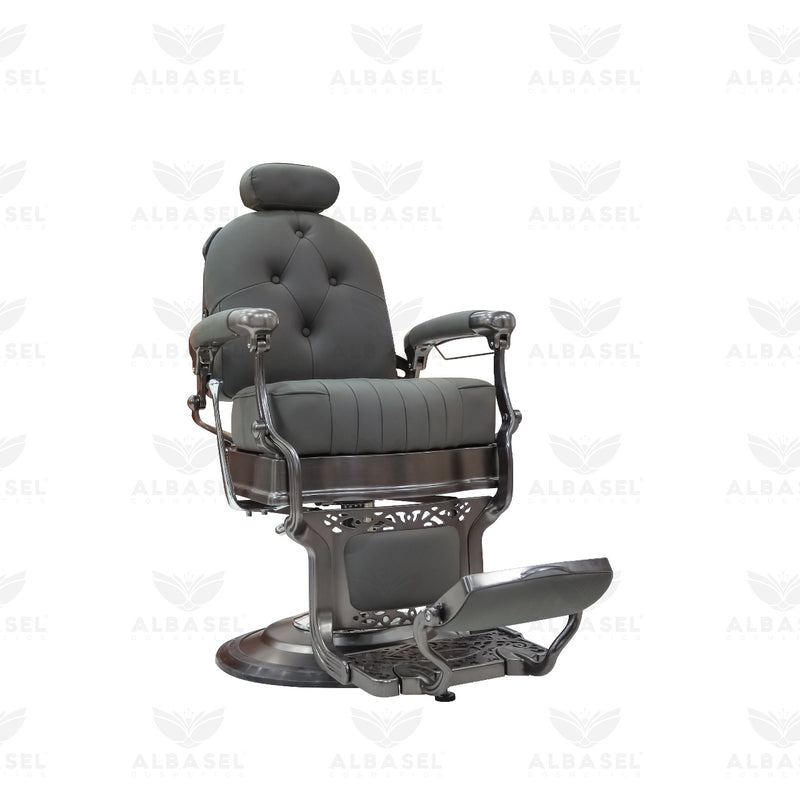 Dark Gray Barber Salon Professional Hair Styling Gents Chair - gents chair - barber chair - al basel cosmetics