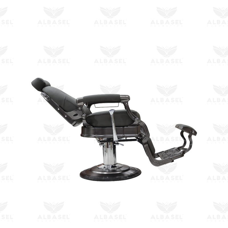 Dark Gray Barber Salon Professional Hair Styling Gents Chair - gents chair - barber chair - al basel cosmetics