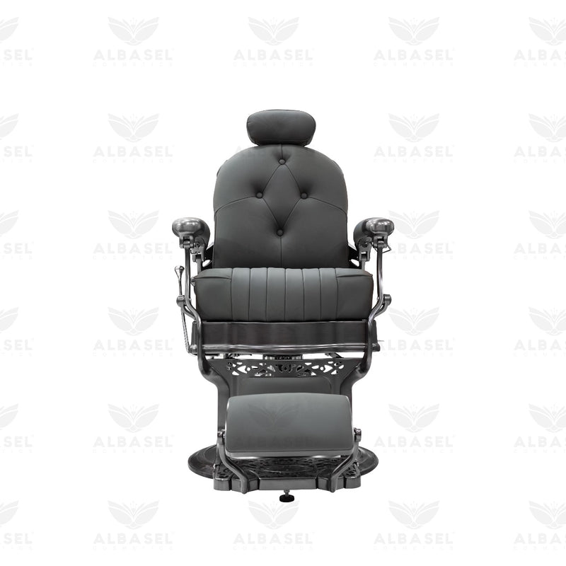 Dark Gray Barber Salon Professional Hair Styling Gents Chair - gents chair - barber chair - al basel cosmetics