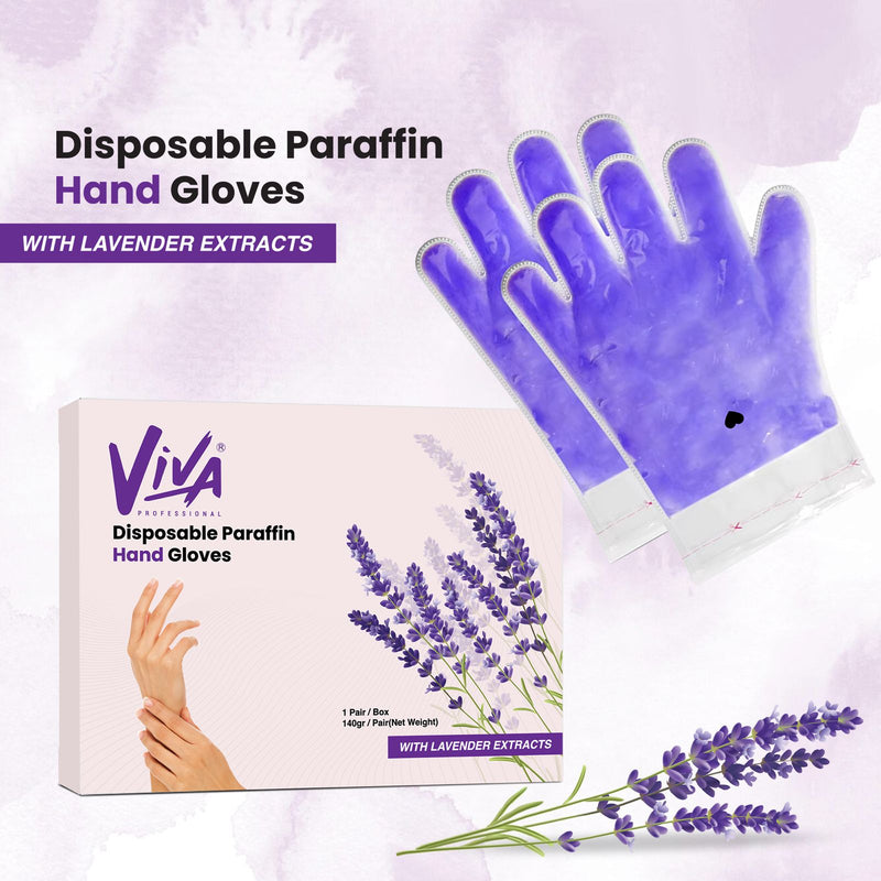 Disposable Paraffin Hand Gloves Lavender 1 Pair/Box Viva - al basel cosmetics