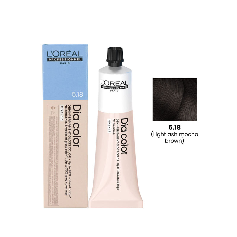 Hair Color Dia Color 60ml 5.18 Light Ash Mocha Brown Loreal Professional - L’Oreal hair color-loreal uae- loreal professional- Al basel Cosmetics