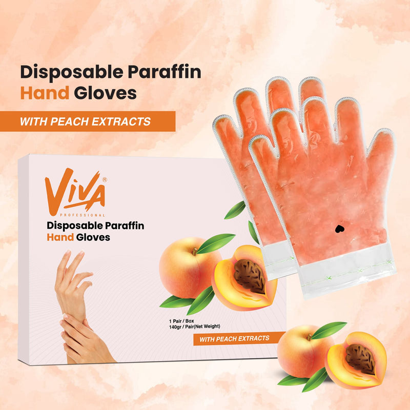 Disposable Paraffin Hand Gloves Peach 1 Pair/Box Viva - al basel cosmetics