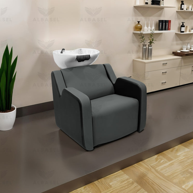 Dark Gray Salon Spa Professional Hair Washing Shampoo Chair - shampoo chair - hair washing chair - al basel cosmetics