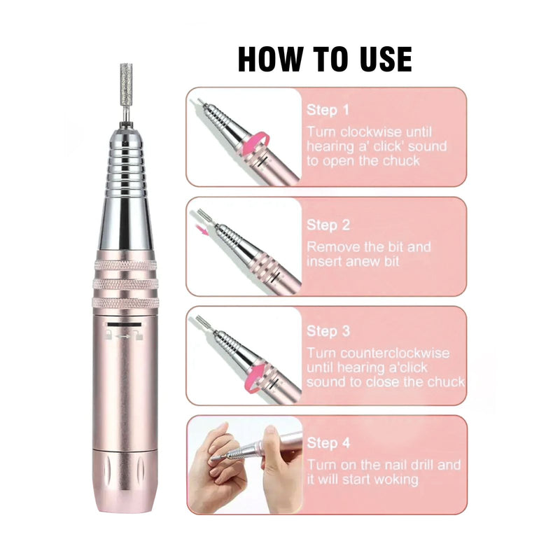 Pink Mira Professional Nail Drill Machine 107 - nail drill machine - al basel cosmetics