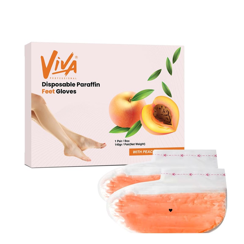 Disposable Paraffin Feet Gloves Peach 1 Pair/Box Viva - al basel cosmetics