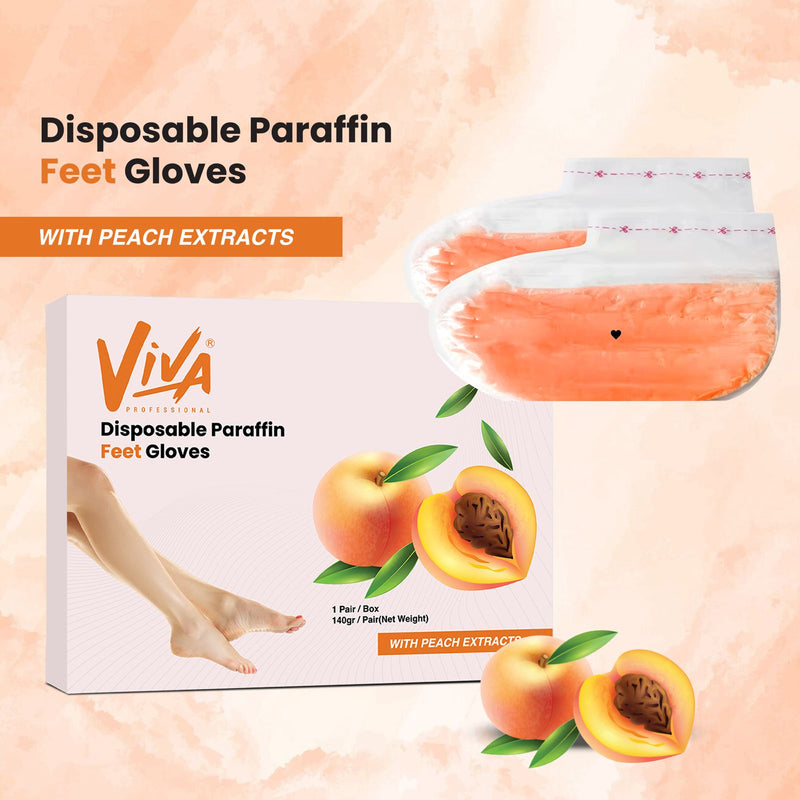 Disposable Paraffin Feet Gloves Peach 1 Pair/Box Viva - al basel cosmetics