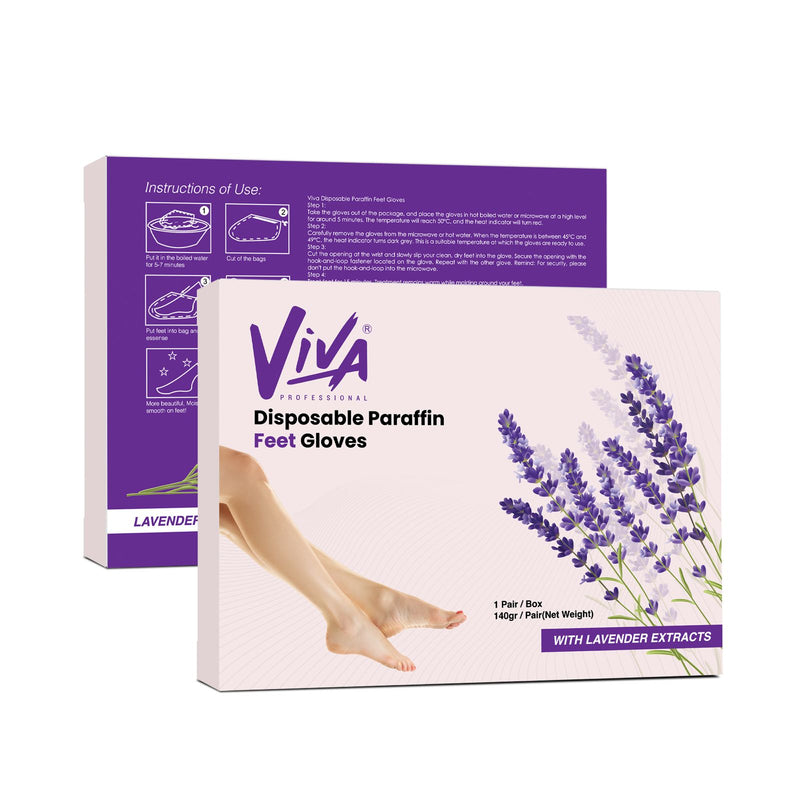 Disposable Paraffin Feet Gloves Lavender 1 Pair/Box Viva - al basel cosmetics