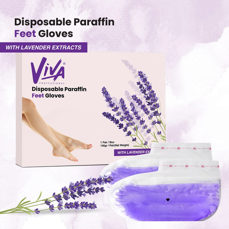 Disposable Paraffin Feet Gloves Lavender 1 Pair/Box Viva - al basel cosmetics