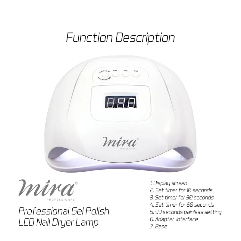 Professional Nail Gel Polish UV LED Nail Dryer Lamp Mira - nail dryer - uv led lamp- al basel cosmetics