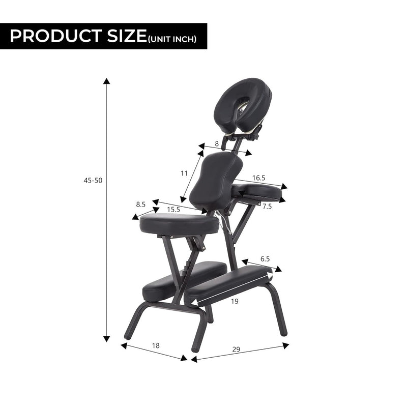 Black Salon Professional Foldable Massage Tattoo Portable Chair - massage chair- tattoo chair - al basel cosmetics 
