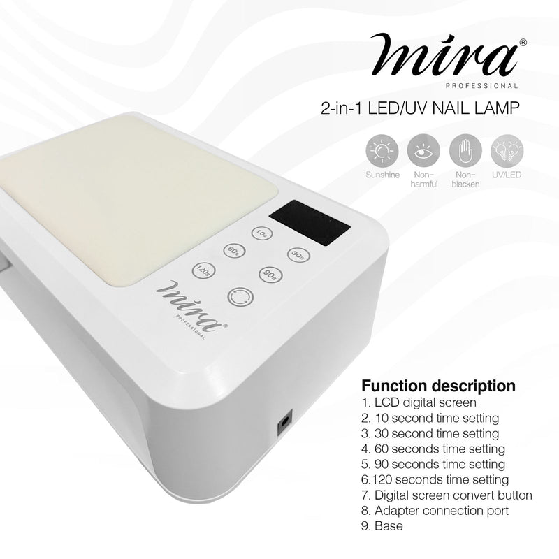 Professional Nail Gel Polish UV LED Nail Dryer Lamp 2 Hands SUN25 LCH Mira - nail dryer- al basel cosmetics