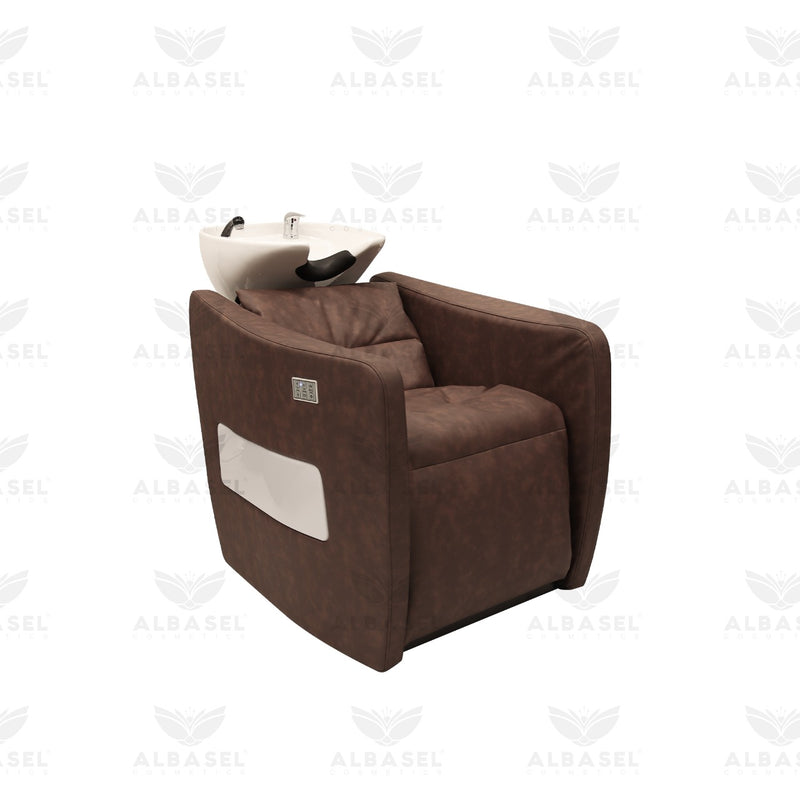 Electric Brown Hair Washing Shampoo chair with Light for Salon & Spa - shampoo chair - hair washing chair - al basel cosmetics