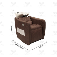 Electric Brown Hair Washing Shampoo chair with Light for Salon & Spa - shampoo chair - hair washing chair - al basel cosmetics