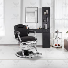 Black Barber Gents Salon Hair Cutting Chair - gents chair - hair cutting chair - barber chair - al basel cosmetics