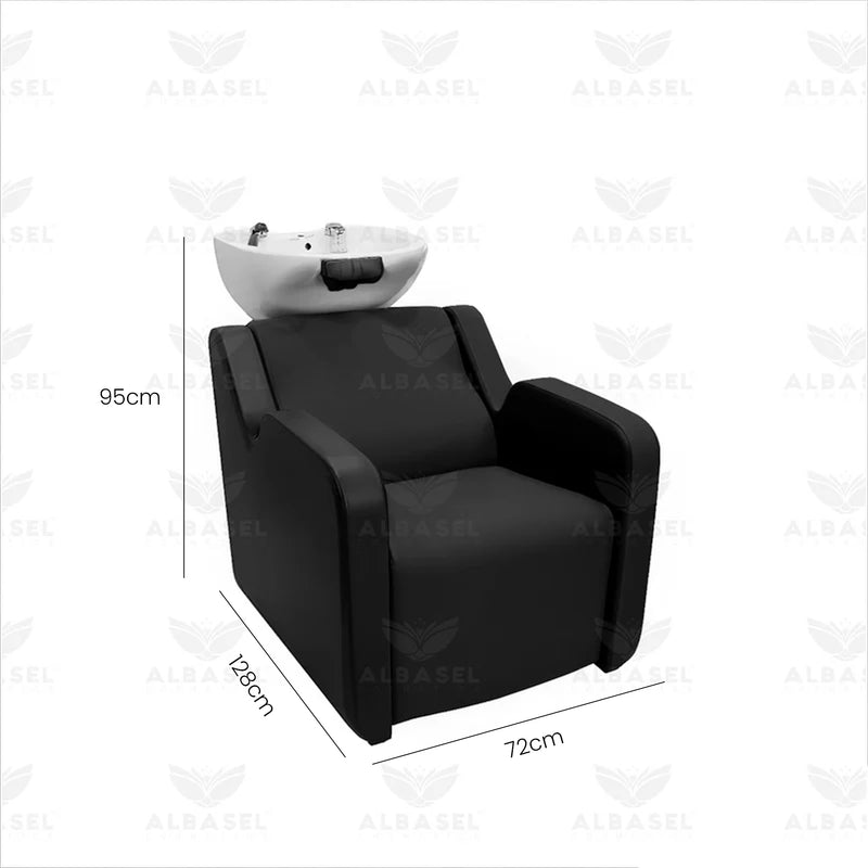 Black Salon Spa Professional Hair Washing Shampoo Chair