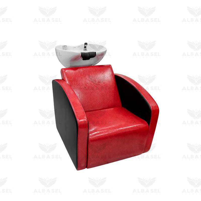 Red Black Salon Spa Professional Hair Washing Shampoo Chair - al basel