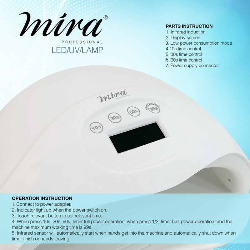 Professional Nail Gel Polish UV LED Nail Dryer Lamp SUN55 Mira - nail dryer - al basel cosmetics