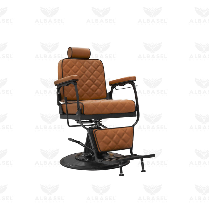Barber Salon Professional Gents Chair Brown Black Hair Cutting & Hair Styling - al basel cosmetics