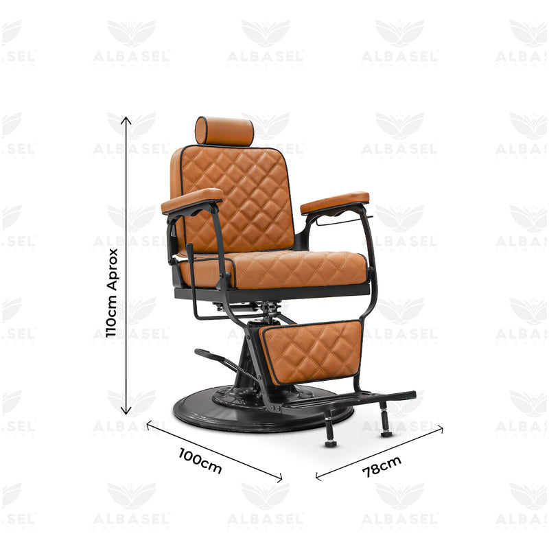 Barber Salon Professional Gents Chair Brown Black Hair Cutting & Hair Styling - al basel cosmetics