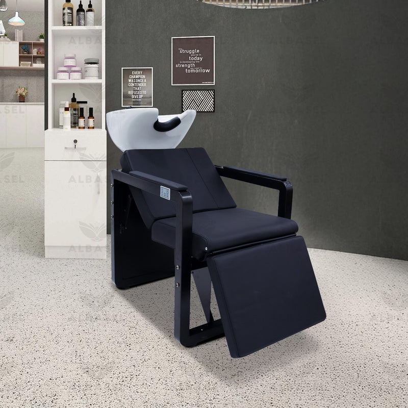 Salon Spa Black Electric Hair Washing Shampoo Chair with Massage - shampoo chair - hair washing chair -al basel cosmetics