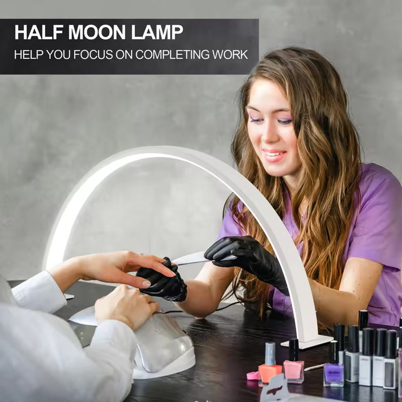 White Half Moon Led Light Lamp for Nail Art Desk Table 40W - al basel cosmetics