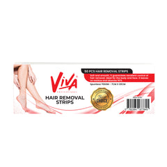 Professional Paper Non-Woven Wax Strips for Hair Removal 50 Pieces Viva - wax hair removal strips - al basel cosmetics