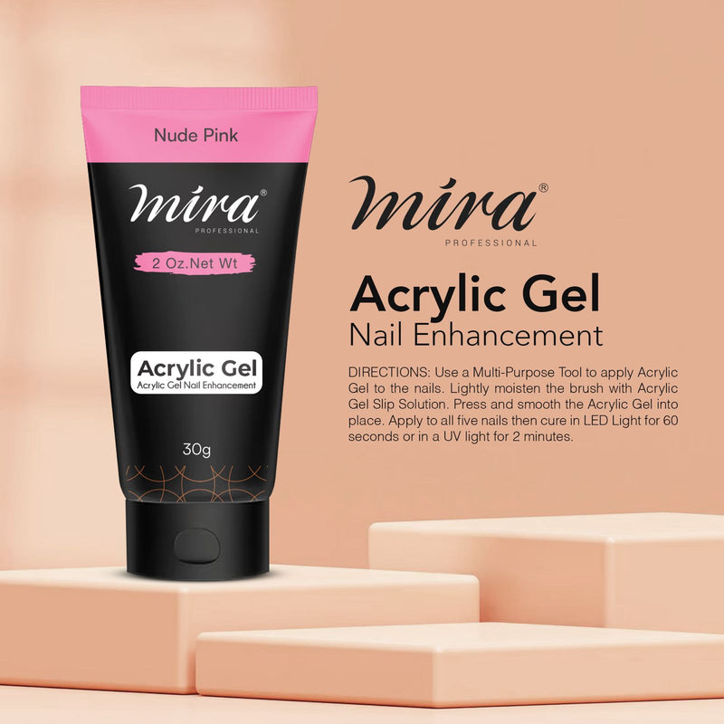 Professional Acrylic Gel Nail Enhancement Extension Builder Nude Pink Color Gel 30g Mira - nail art - al basel 