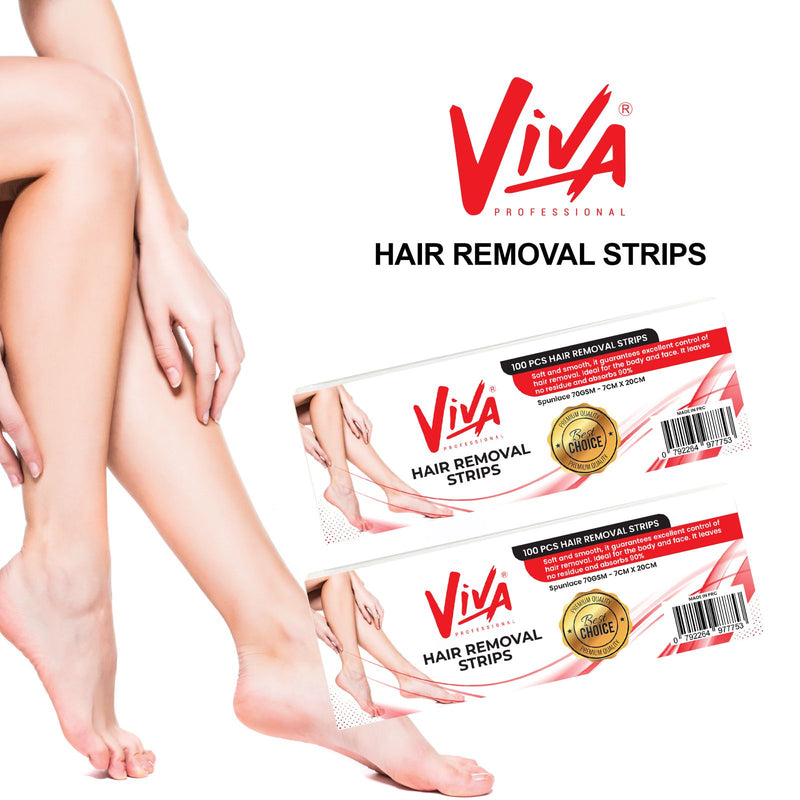 Professional Paper Non-Woven Wax Strips for Hair Removal 100 Pieces Viva - al basel cosmetics