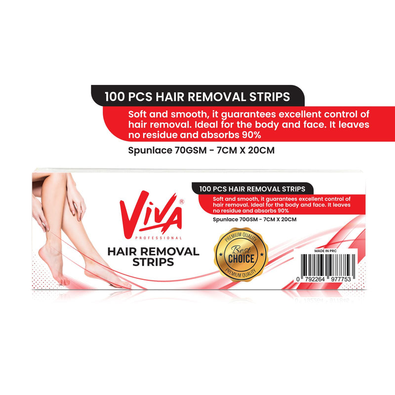 Professional Paper Non-Woven Wax Strips for Hair Removal 100 Pieces Viva - al basel cosmetics
