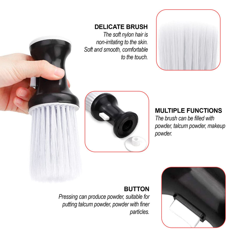 Black Barber Salon Powder Dispensing Neck Duster Brush - al basel cosmetics