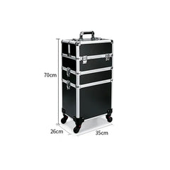 Black Makeup Beauty Train Case Trolley 3 in 1 Adjustable - al basel cosmetics