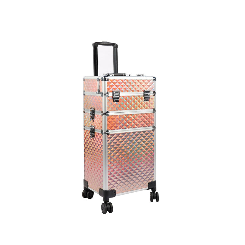 Gold Makeup Beauty Train Case Trolley 3 in 1 Adjustable - makeup trolley - al basel cosmetics