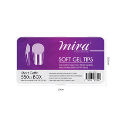 Clear Soft Gel Nail Tips short Coffin Shape 550pcs per Box Mira - al basel cosmetics