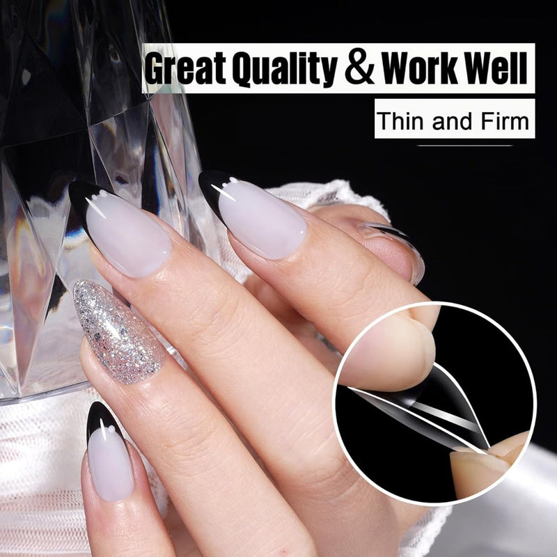 Clear Soft Gel Nail Tips Medium Almond Shape 550pcs per Box Mira -al basel cosmetics