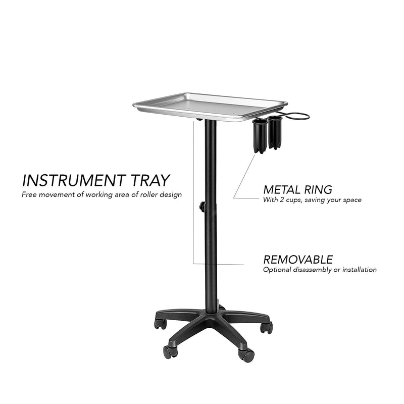 Viva Salon Spa Professional Trolley with Aluminum Tray with Appliance Holders - salon trolley - al basel cosmetics