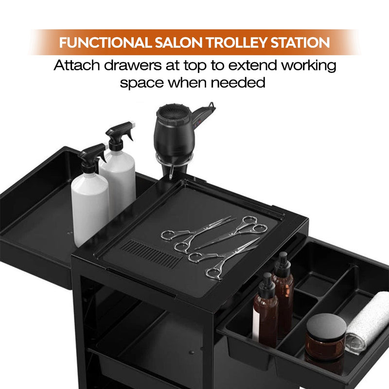 Viva Professional Salon Trolley with Storage and Hair Dryer Holders - al basel cosmetics