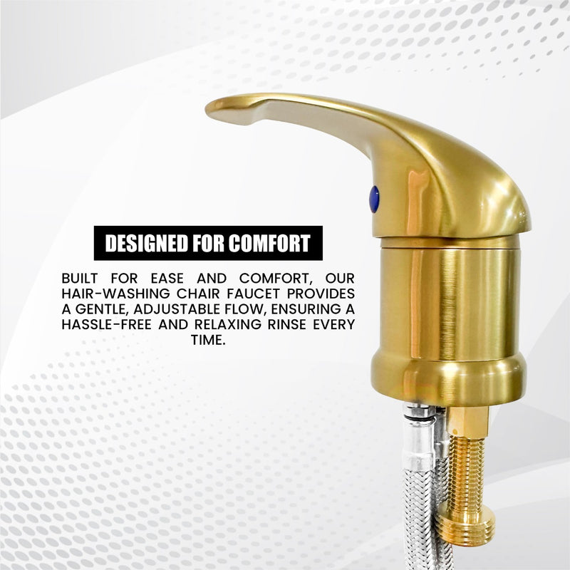 Hair Washing Chair Hose for Water Supply Control Golden - al basel cosmetics