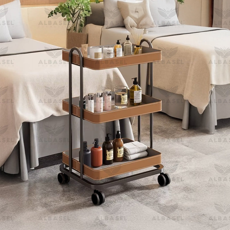 Biege Professional Salon & Spa Serving Trolley - salon furniture Saudi Arabia - Salon Trolley Qatar - Al Basel Cosmetics - UAE