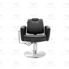 Ladies Chair Black with Adjustable Headrest & Footrest for Beauty Salon Hair Styling