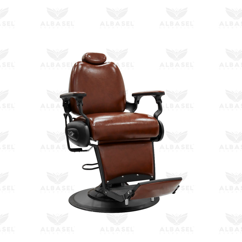 Barber Salon Gents Chair Shine Brown Heavy Duty Professional - al basel 