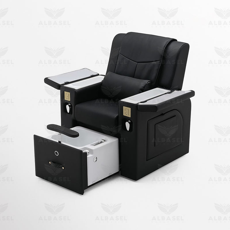 All-in-One Black Massage Chair for Pedicure & Manicure with Sliding Foot Bath – Premium Spa & Salon Solution - Multi functional massage chair Saudi Arabia - Pedicure chair with multi function Qatar - Al Basel Cosmetics - UAE