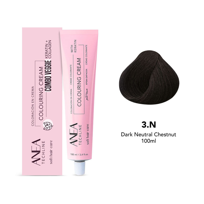 Anea Colouring Cream 100ml 3.N Dark Neutral Chestnut- hair coloring cream- hair color- anea- dark neutral chestnut- Al Basel Cosmetics