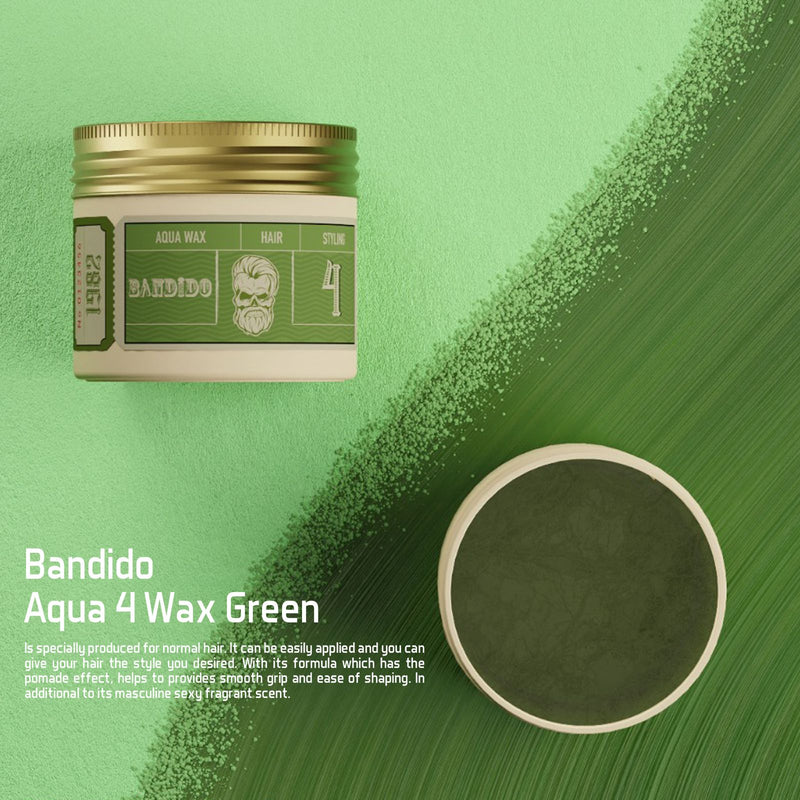 Bandido Aqua Hair Styling 4 Wax Green 125ml- hair styling- hair wax- aqua wax 4 - bandido- albasel cosmetics- UAE