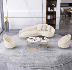 Beauty Salon Reception Sofa Set Cream